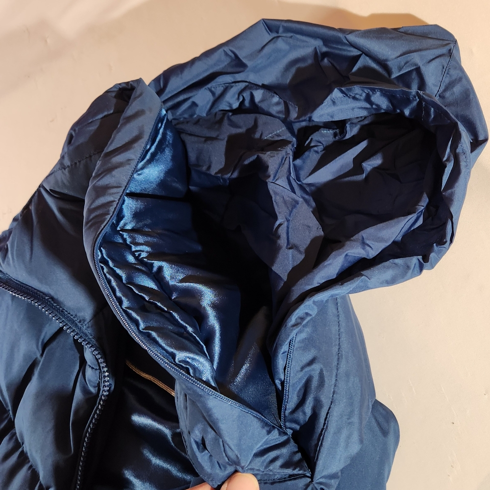 Johnston & Murphy Men's Down Puffer Vest L Quilted Zip Stowaway Hood - Picture 6 of 8